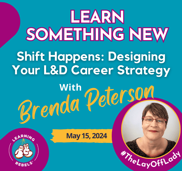 Learning Rebels Logo with an image of Brenda Peterson